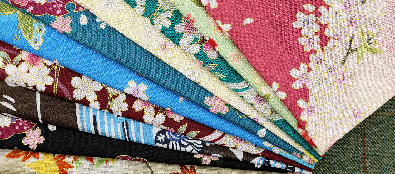 Cotton handkerchiefs with Japanese motifs - made in Japan