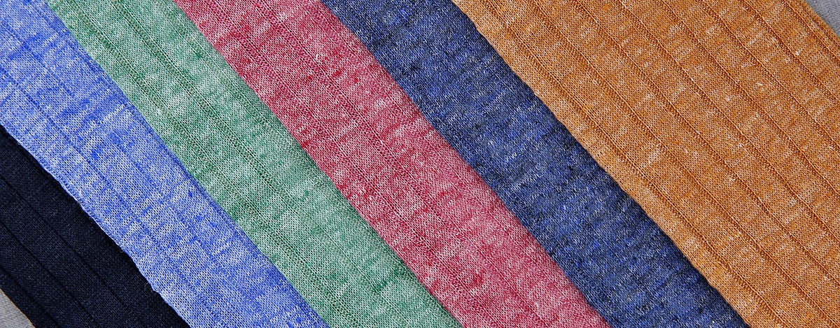 Pure linen knee socks in subtle and fancy colors
