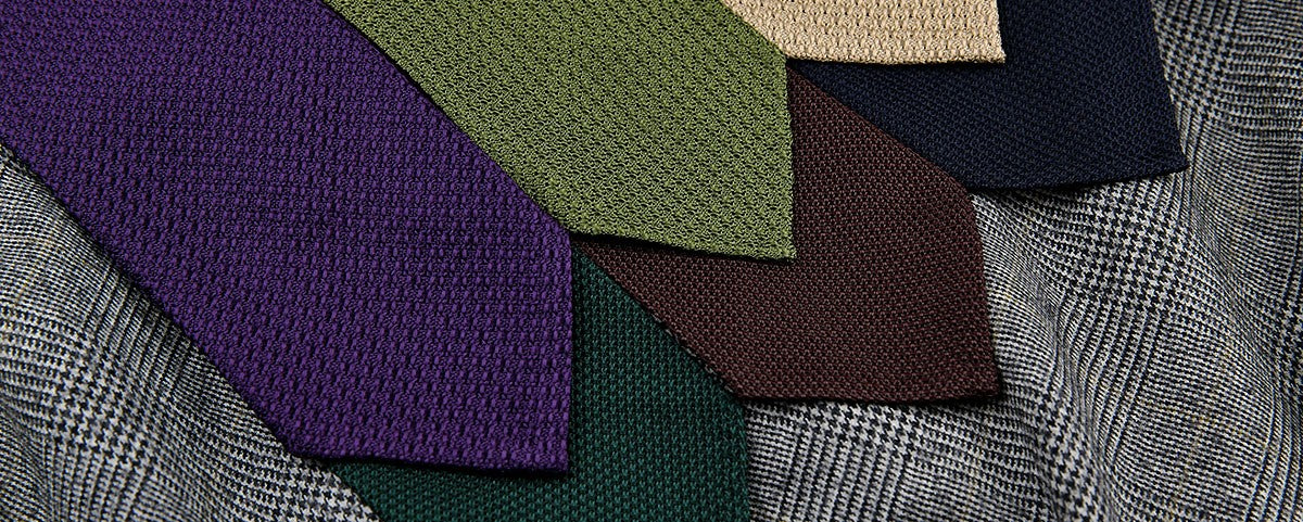 Plain grenadine ties by Shibumi - handmade in Italy