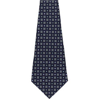 Floral Printed Silk Bespoke Tie - Navy