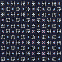 Floral Printed Silk Bespoke Tie - Navy