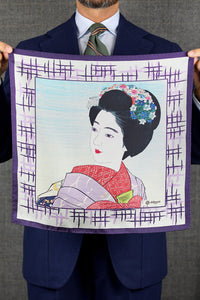 Ukiyo-e Silk Pocket Square - Maiko - 40x40cm