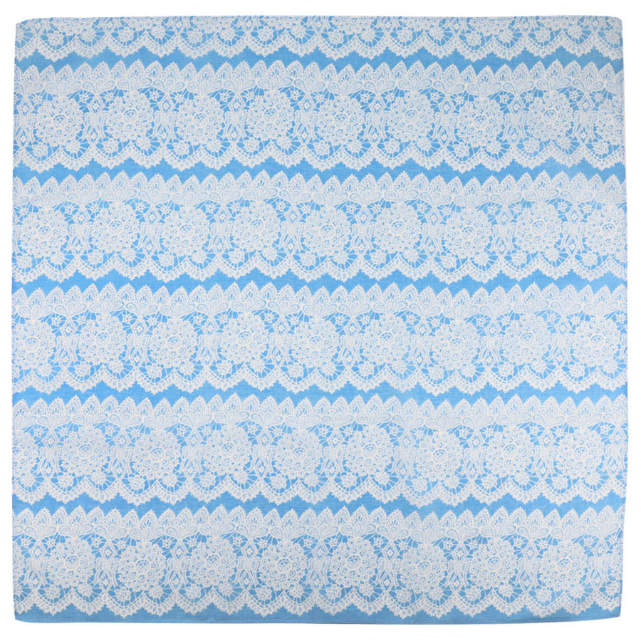 Kimono Motif Cotton Handkerchief - Blue