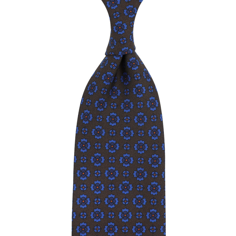 Ancient Madder Silk Tie - Brown - Hand-Rollled