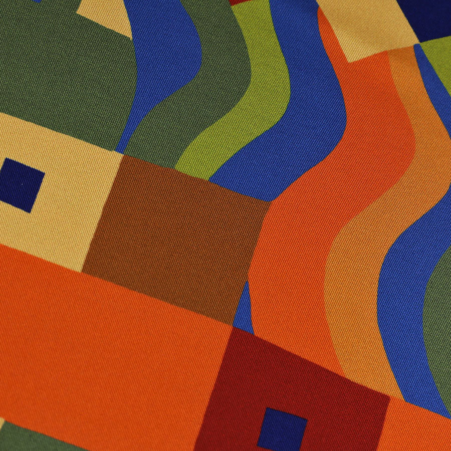 Geometrical Pattern Silk Neckerchief - Multicolor - 65 x 65cm