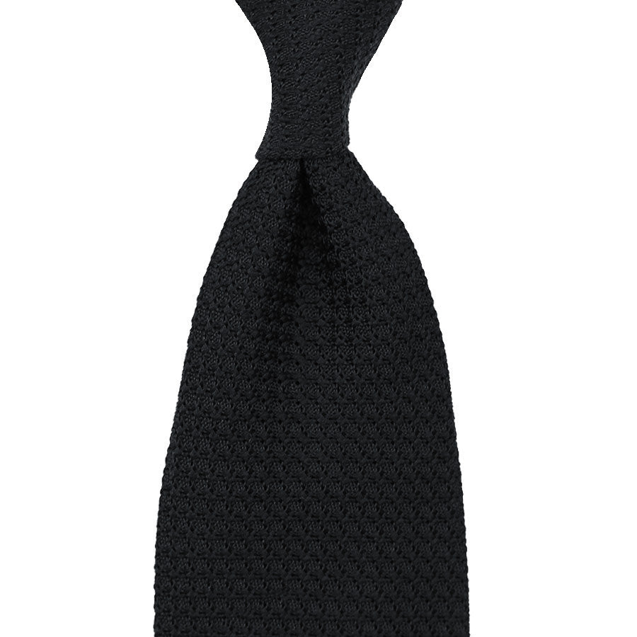 Grenadine / Garza Grossa Silk Tie - Black - Hand-Rolled