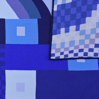 Geometrical Pattern Silk Neckerchief - Blue - 65 x 65cm