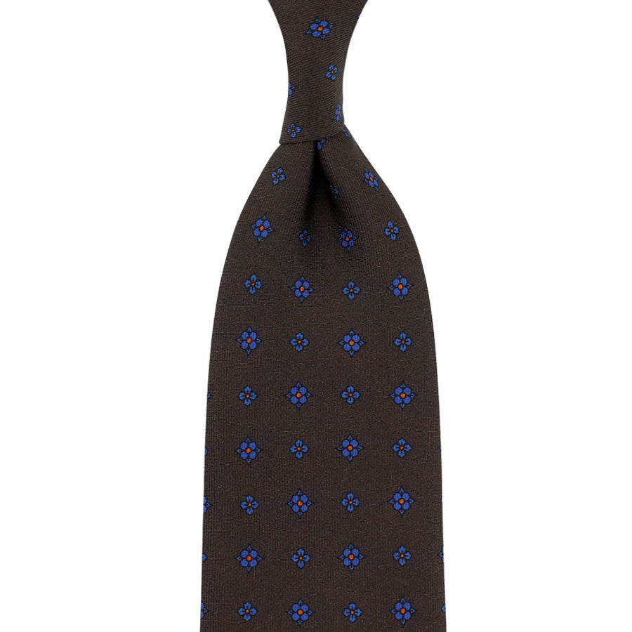 Ancient Madder Silk Tie - Brown - Hand-Rolled