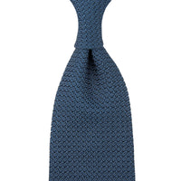 Grenadine / Garza Grossa Tie - Steel Blue - Hand-Rolled