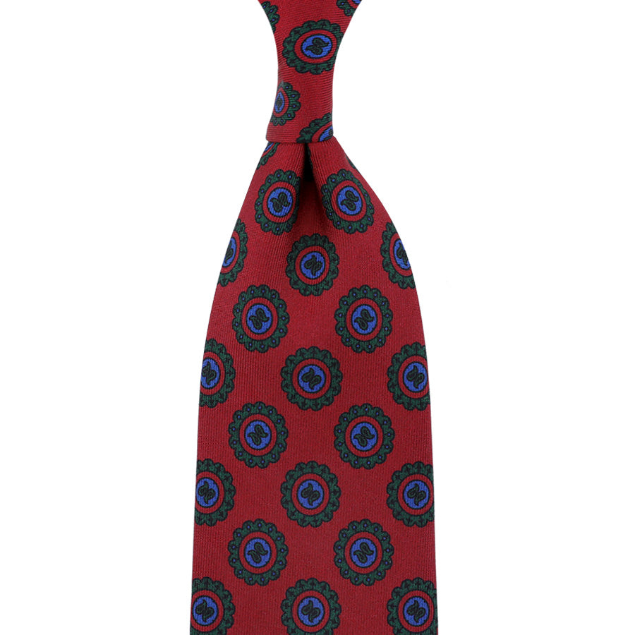 Ancient Madder Silk Tie - Cherry - Hand-Rolled