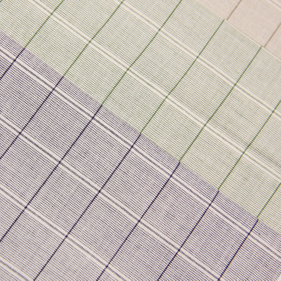 3x Checked Cotton Handkerchief Set - Navy / Green / Brown