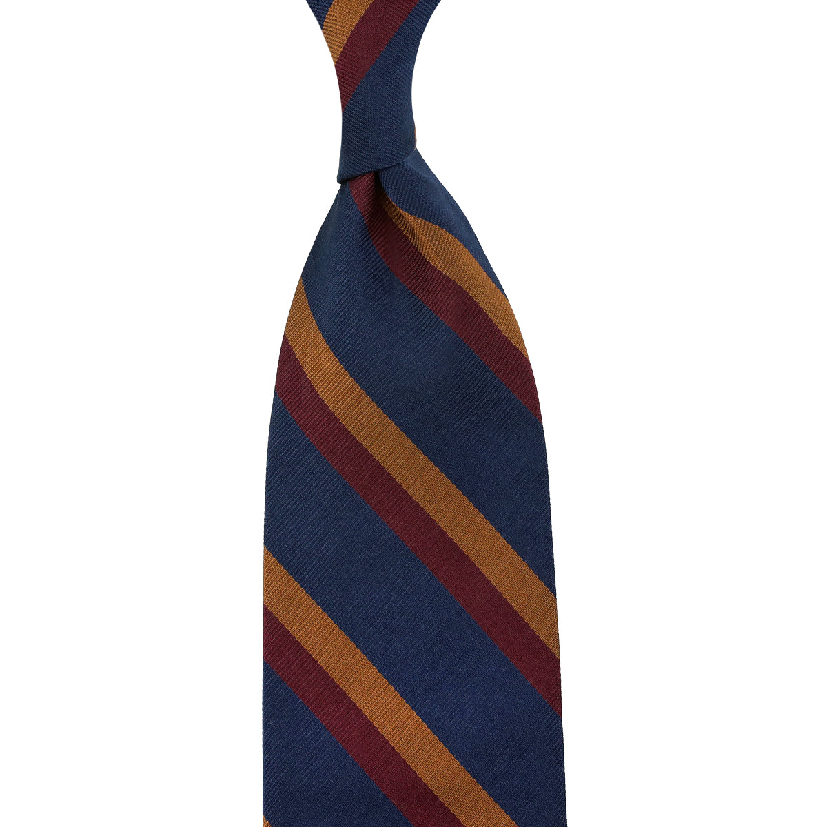 Repp Stripe Silk Tie - Navy / Burgundy / Copper