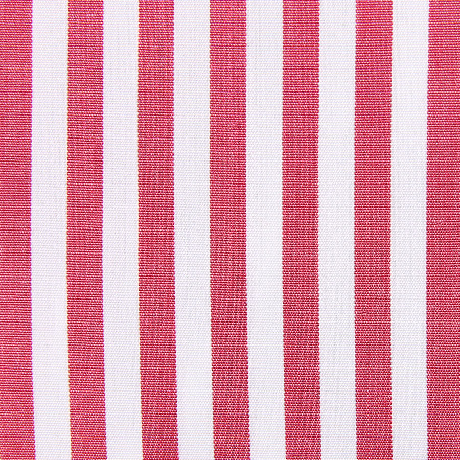 Poplin Semi Spread Shirt - White / Red - Butcher Stripe