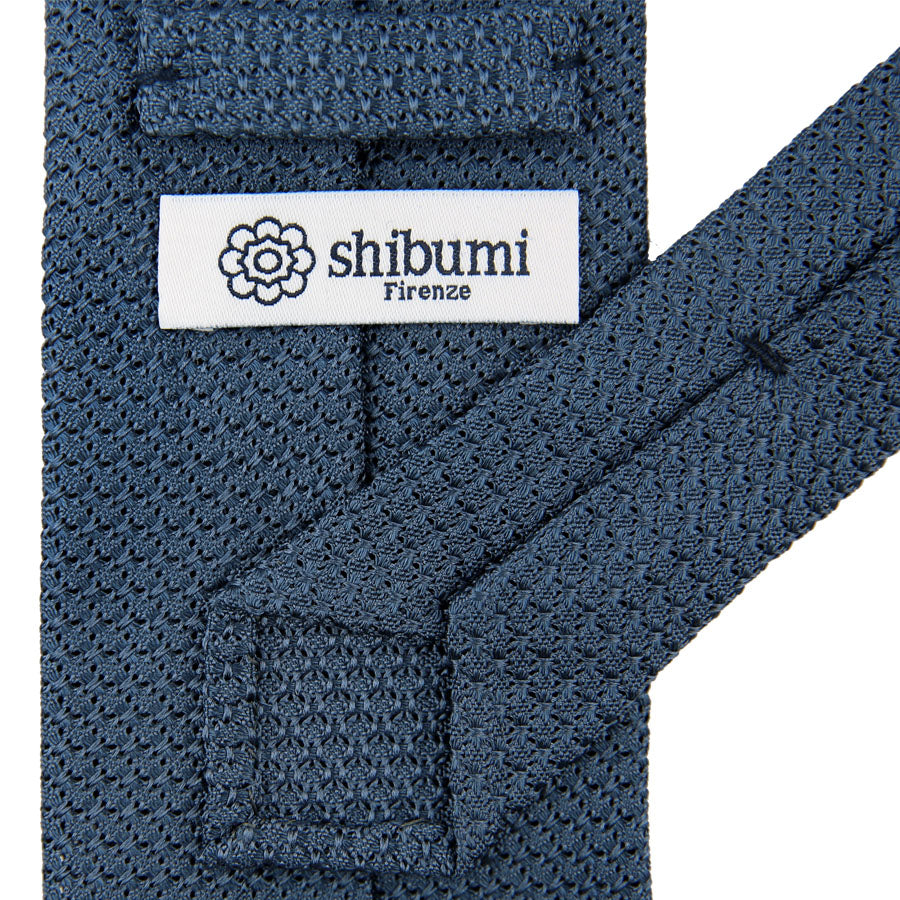 Grenadine / Garza Grossa Tie - Steel Blue - Hand-Rolled