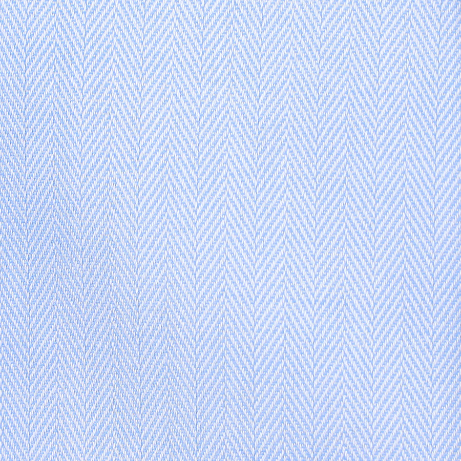 Twill Herringbone Semi Spread Shirt - Sky Blue - Regular Fit