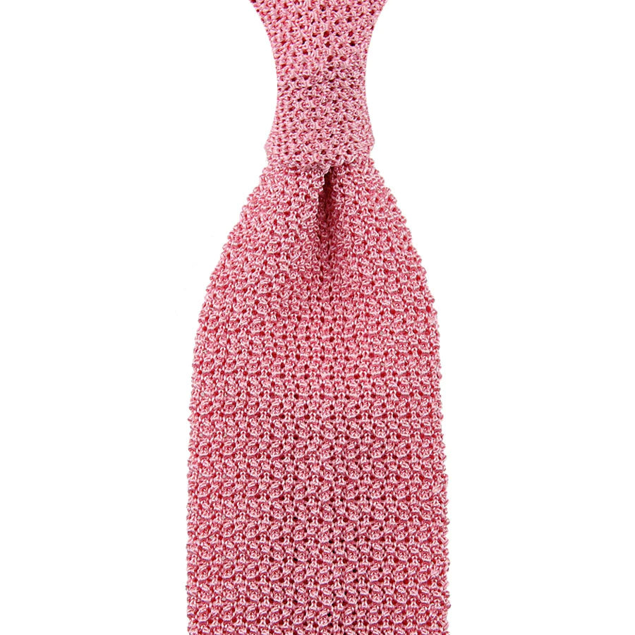 Crunchy Silk Knit Tie - Pink