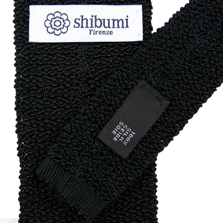 Crunchy Silk Knit Tie - Black