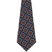 50oz Geometrical Silk Bespoke Tie - Navy