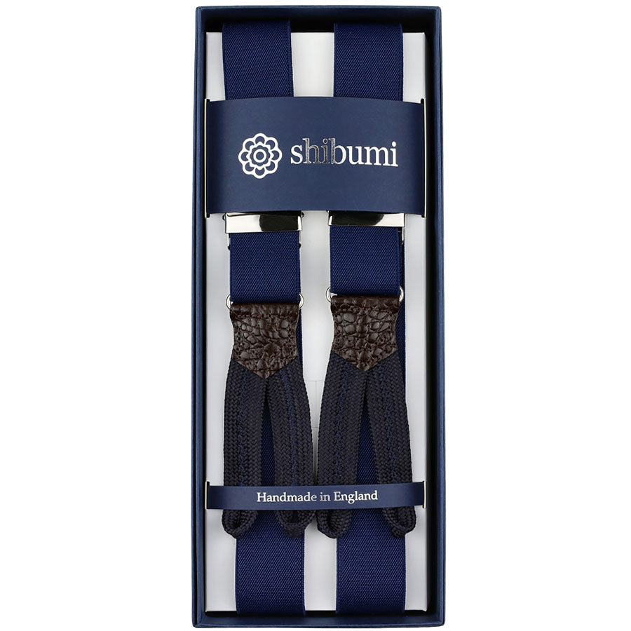 Elastic Barathea Braces - Navy