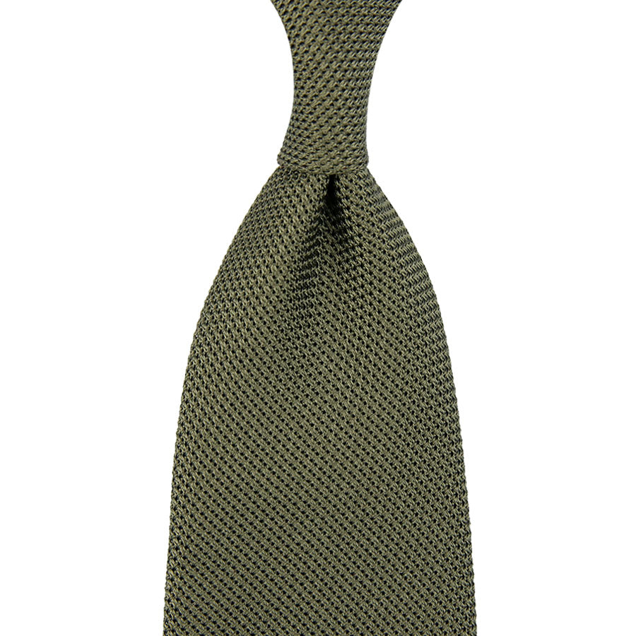 Grenadine / Garza Fina Tie - Army - Hand-Rolled