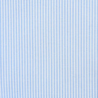 Poplin Semi Spread Shirt - White / Blue - Hairline Stripe
