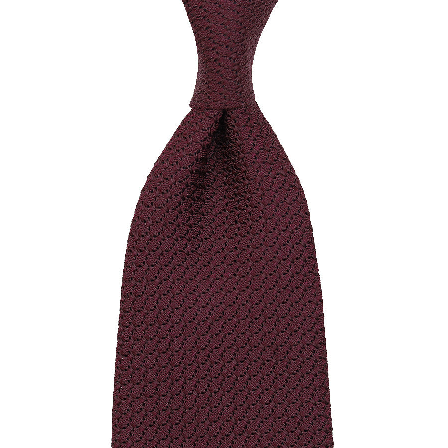 Grenadine / Garza Grossa Tie - Burgundy - Hand-Rolled