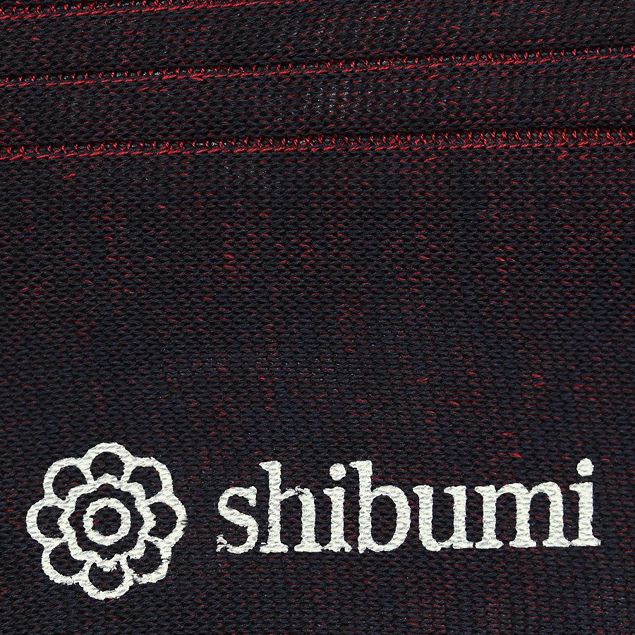 Knee Socks - Shadow Stripes - Navy / Burgundy - Pure Cotton