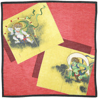 Ukiyo-e Cotton Handkerchief - Red / Black