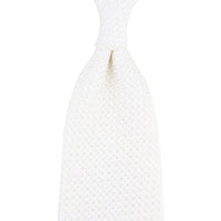 Grenadine / Garza Grossa Tie - White - Hand-Rolled