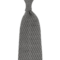 Zigzag Silk Knit Tie - Grey