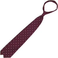 Dotted Shantung Silk Tie - Burgundy - Hand-Rolled