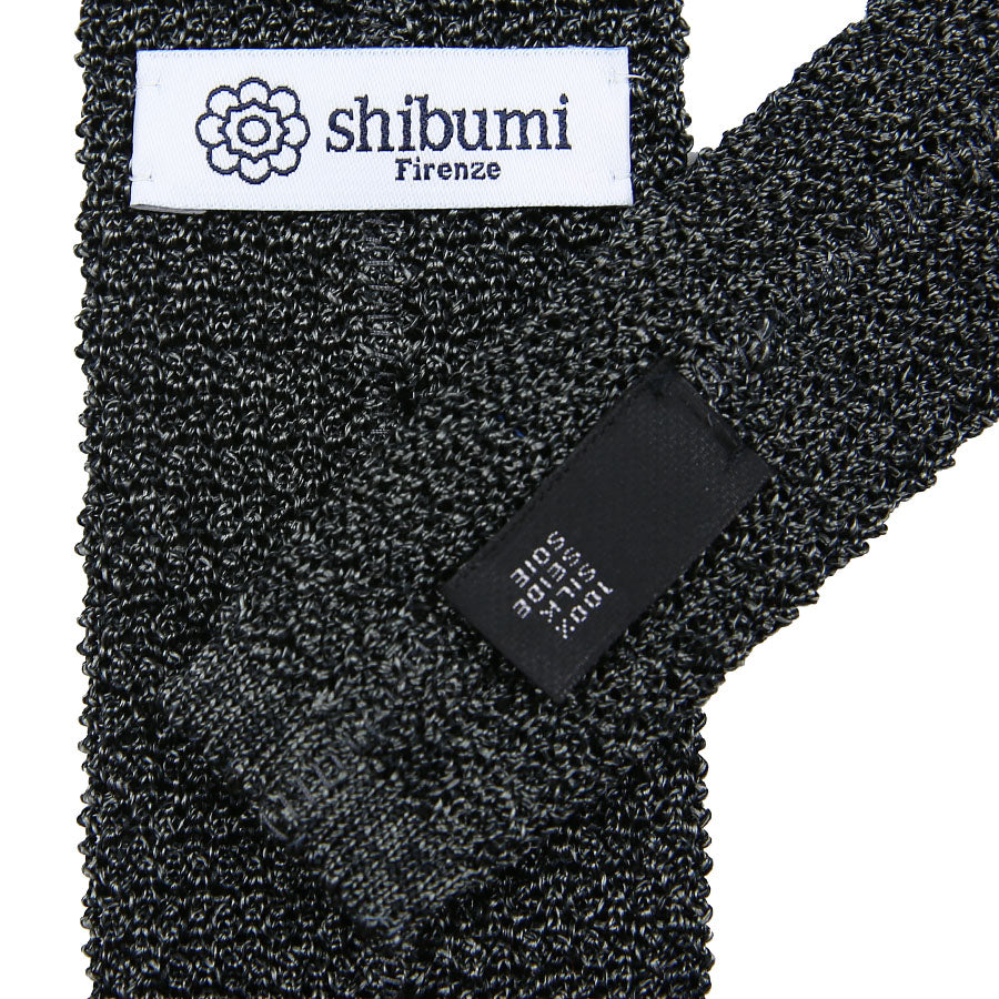 Crunchy Silk Knit Tie - Charcoal Mottled