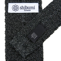 Crunchy Silk Knit Tie - Charcoal Mottled