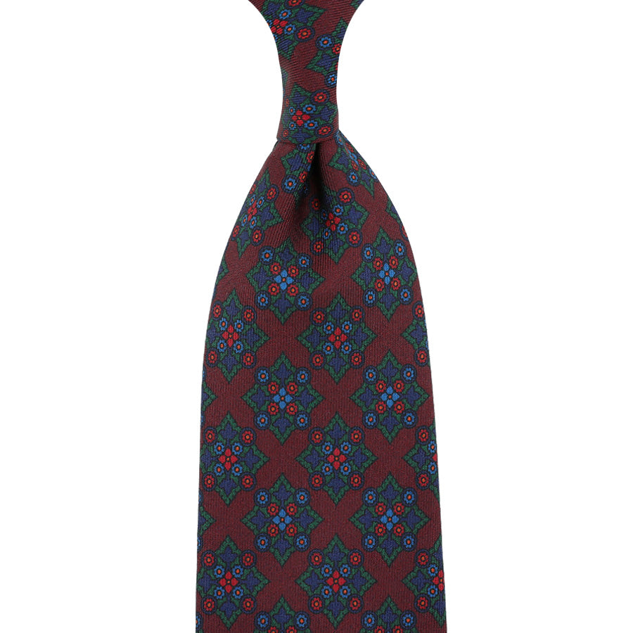Ancient Madder Silk Tie - Burgundy - Hand-Rolled