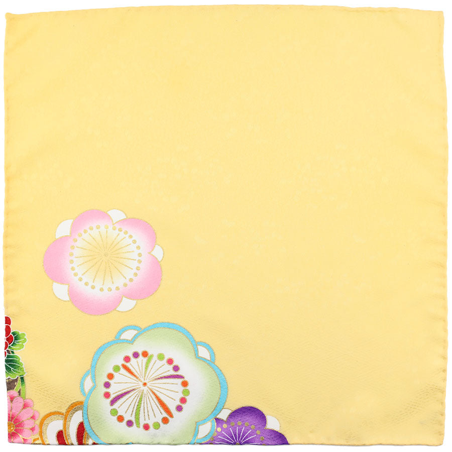 Vintage Kimono Silk Pocket Square - Pale Yellow