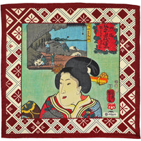Ukiyo-e Silk Pocket Square - Sanuki Teshima Seki - 40x40cm