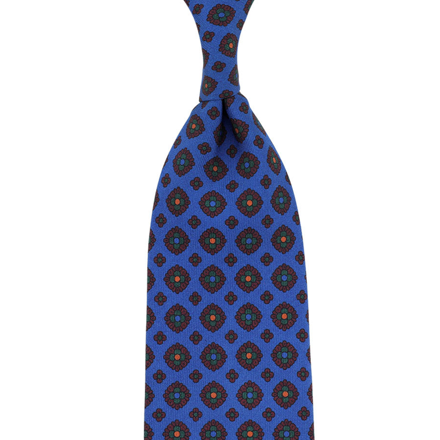 Ancient Madder Silk Tie - Madder Blue - Hand-Rolled