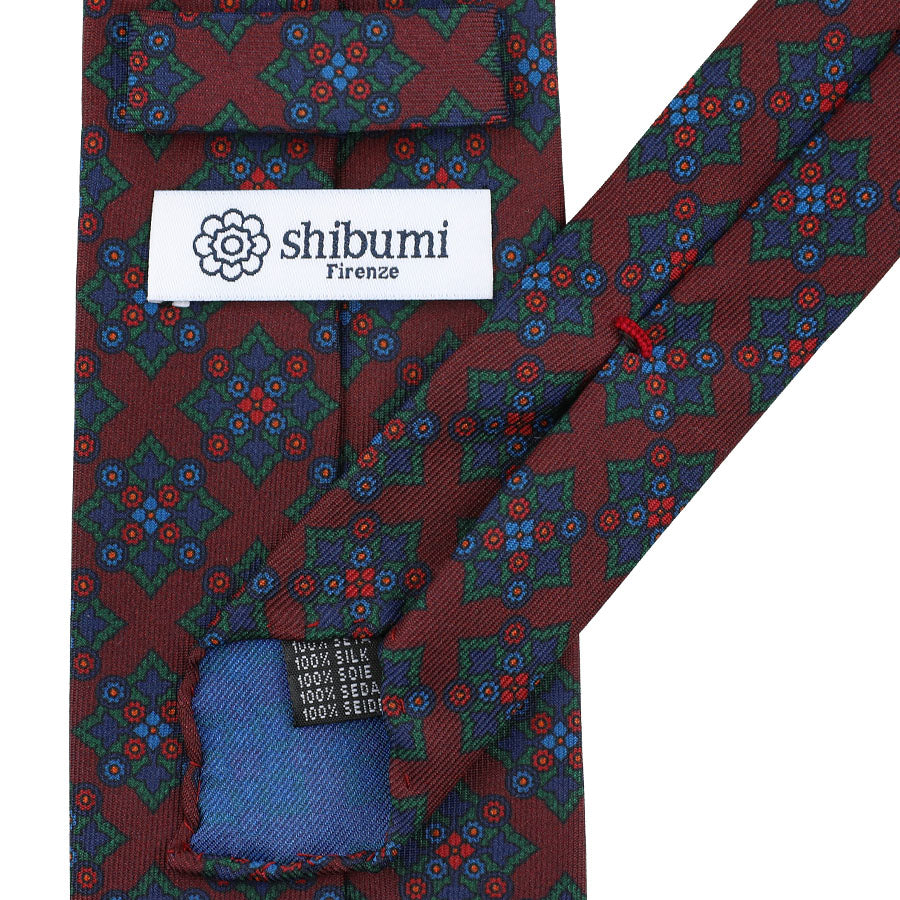 Ancient Madder Silk Tie - Burgundy - Hand-Rolled