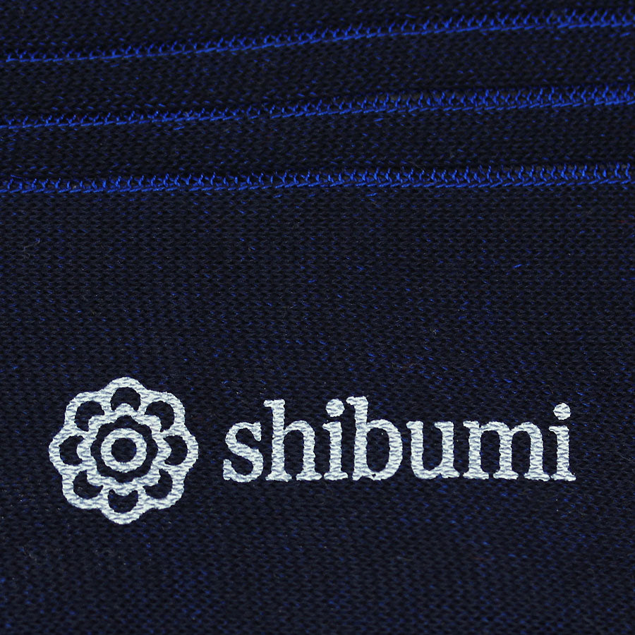 Knee Socks - Shadow Stripes - Navy / Blue - Pure Cotton