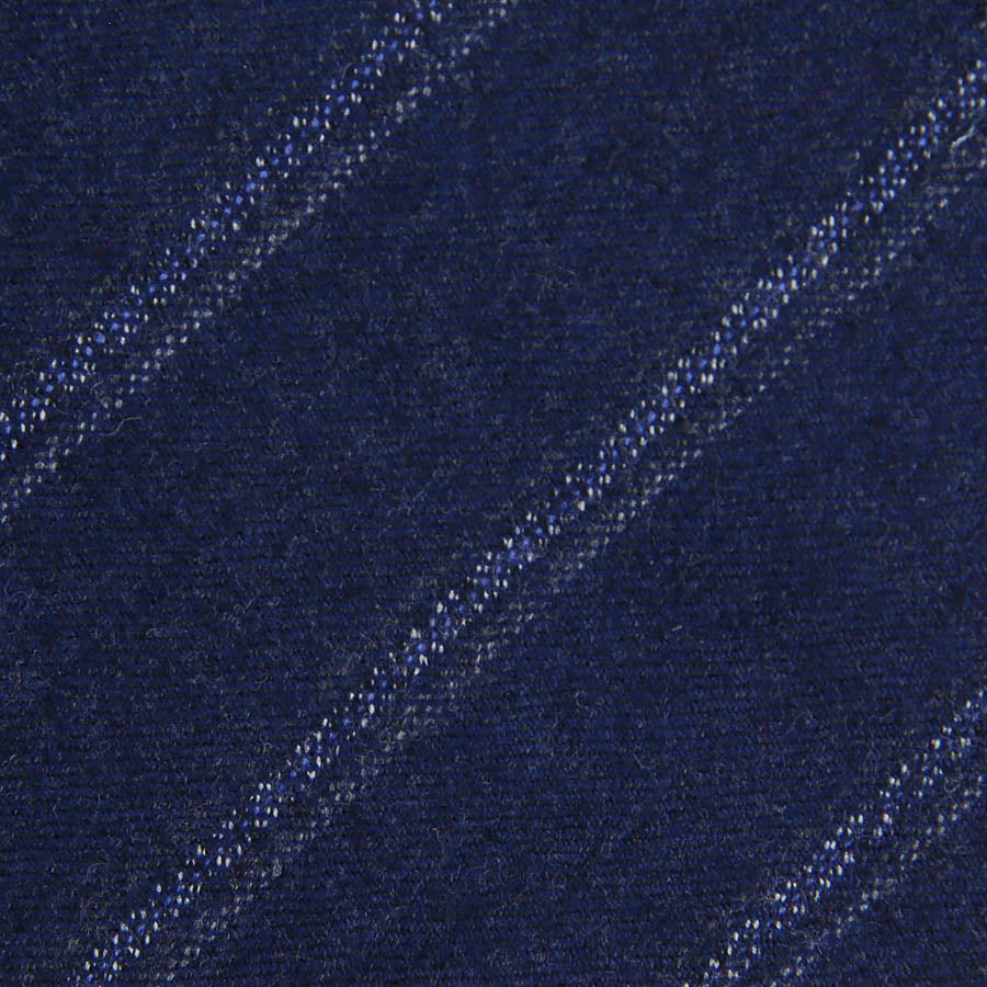 Striped Wool Bespoke Tie - Navy