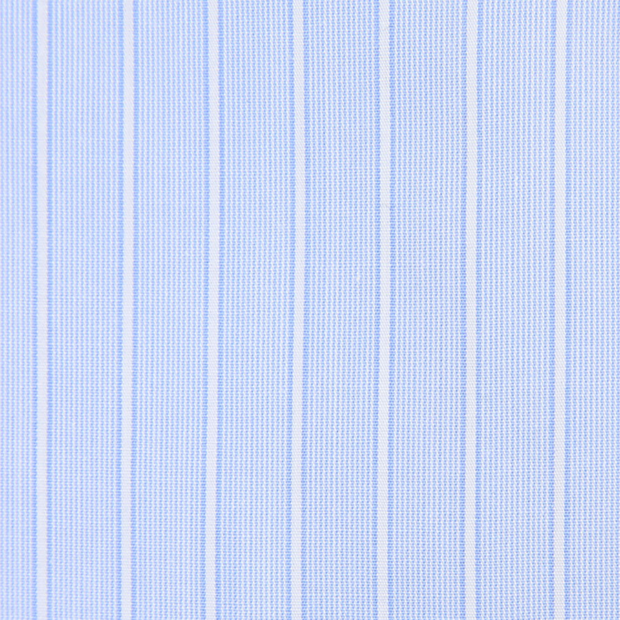 Poplin Semi Spread Shirt - Light Blue - Ticking Stripe