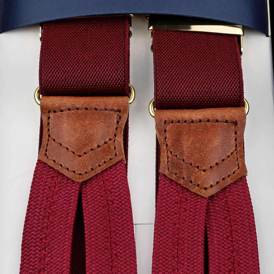 Elastic Barathea Braces - Burgundy