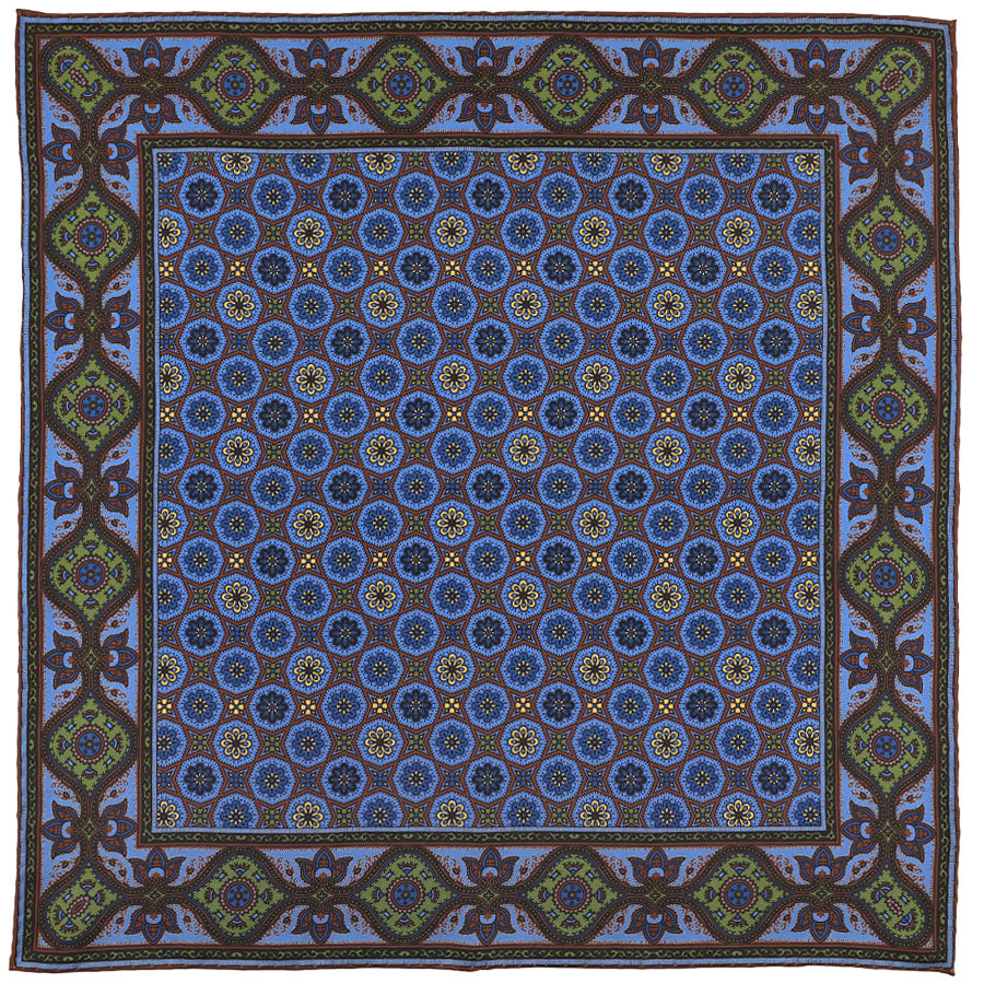Ancient Madder Silk Pocket Square - Brown - 43x43cm