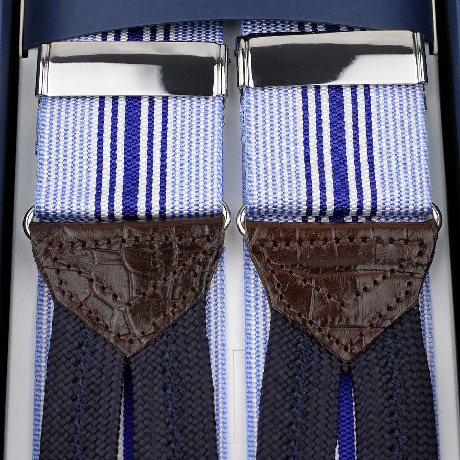 Barathea Braces - Blue / White