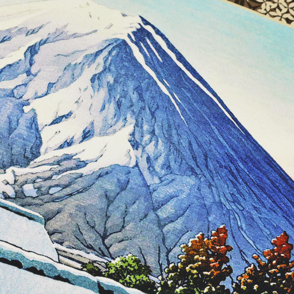 Ukiyo-e Silk Pocket Square - Yoshida No Yukibare - 40x40cm