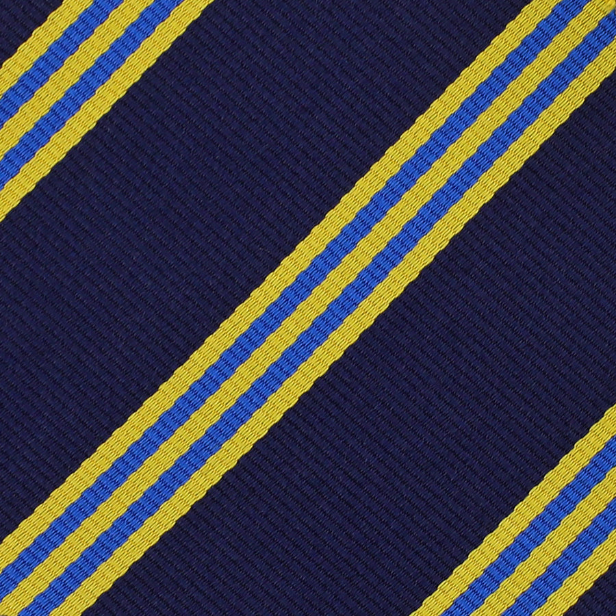 Bespoke Repp Stripe Silk Tie - Navy