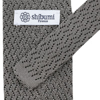 Zigzag Silk Knit Tie - Grey
