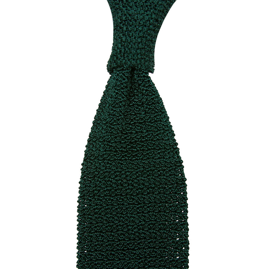 Crunchy Silk Knit Tie - Forest