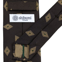 Japanese Boucle Silk Tie - Brown - Hand-Rolled