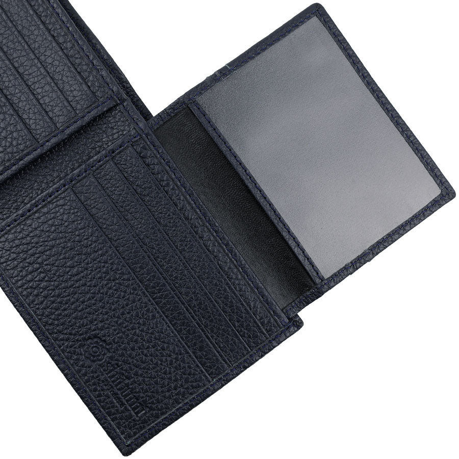 Calfskin Leather Wallet - Navy